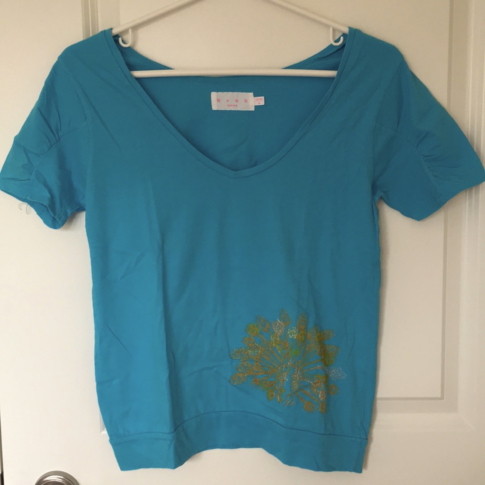 Blue 100% cotton short sleeve Tee